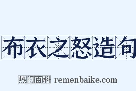 布衣之怒造句是什么意思的图片